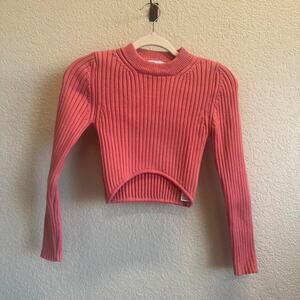 Pink zara cropped sweater